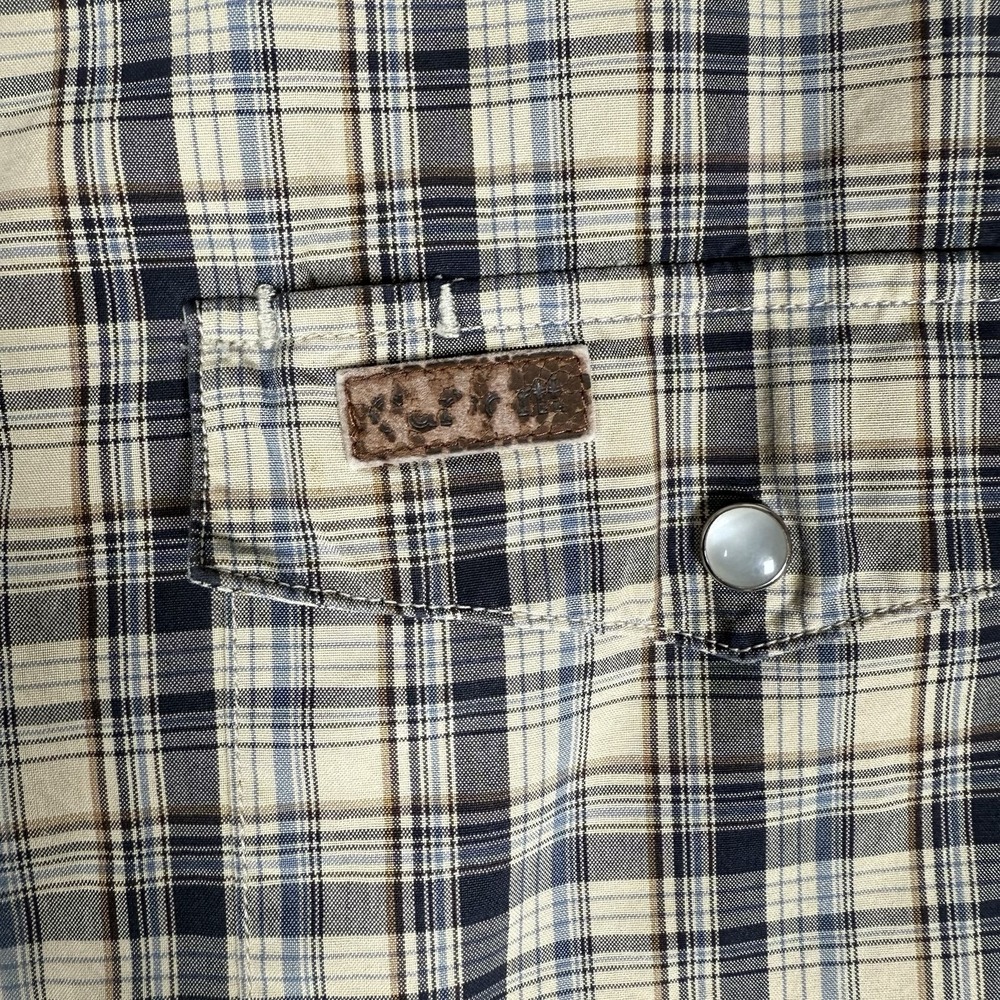 Carhartt Snap Front Shirt Men's Medium Beige Plaid Long Sleeve S140NVY - Picture 7 of 7